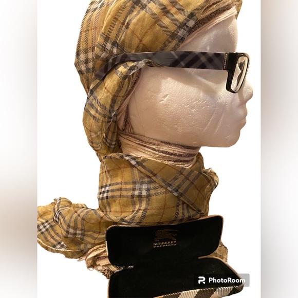 🇮🇹Burberry~Black/Plaid Signature Clear Eyeglasses with Fabric Clamshell Case - Picture 16 of 16